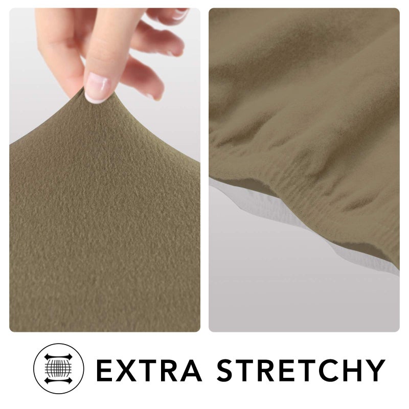 PureFit Super Stretch Sofa Slipcover â€“ Spandex Non Slip Soft Couch Sofa Cover, Washable Furniture Protector with Non Skid Foam and Elastic Bottom for Kids, Pets ï¼ˆOversized Sofa, Tanï¼‰ - Image 4